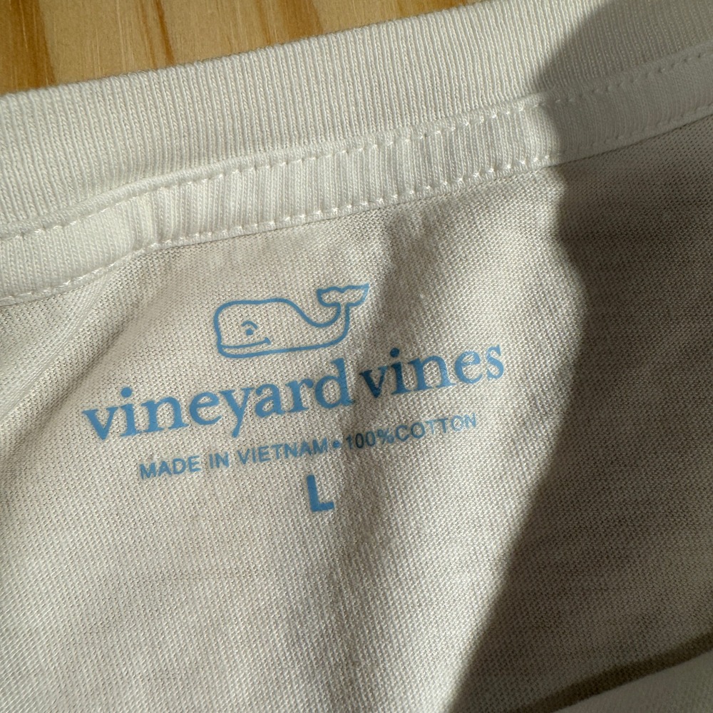 Vineyard Vines Men's Camo Logo White Long Sleeve Pocket T-Shirt Size L - Picture 4 of 6